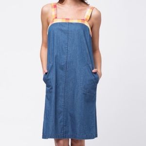 Mo:Vint Indigo Chambray Sleeveless Shift Dress